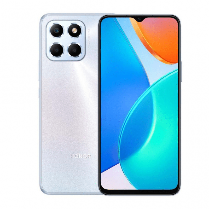 Honor X6s color plata, smartphone con pantalla de 6.5 pulgadas y cámara triple