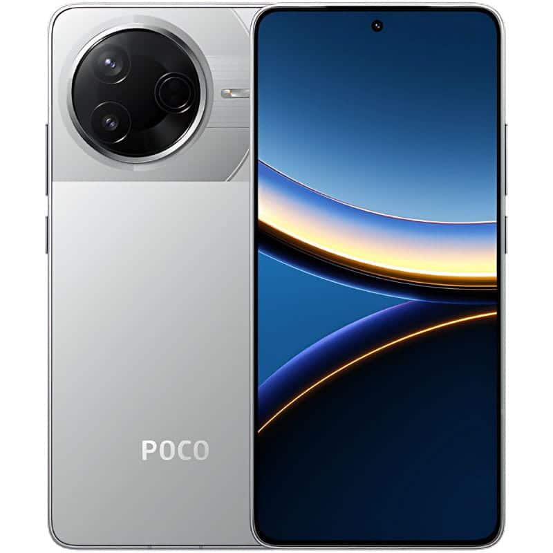 POCO F7 Pro 5G en color gris con acabado elegante y diseño premium